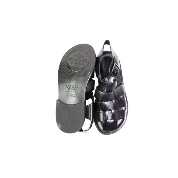 Mateo Black Italian Leather Sandals Shoes for Men